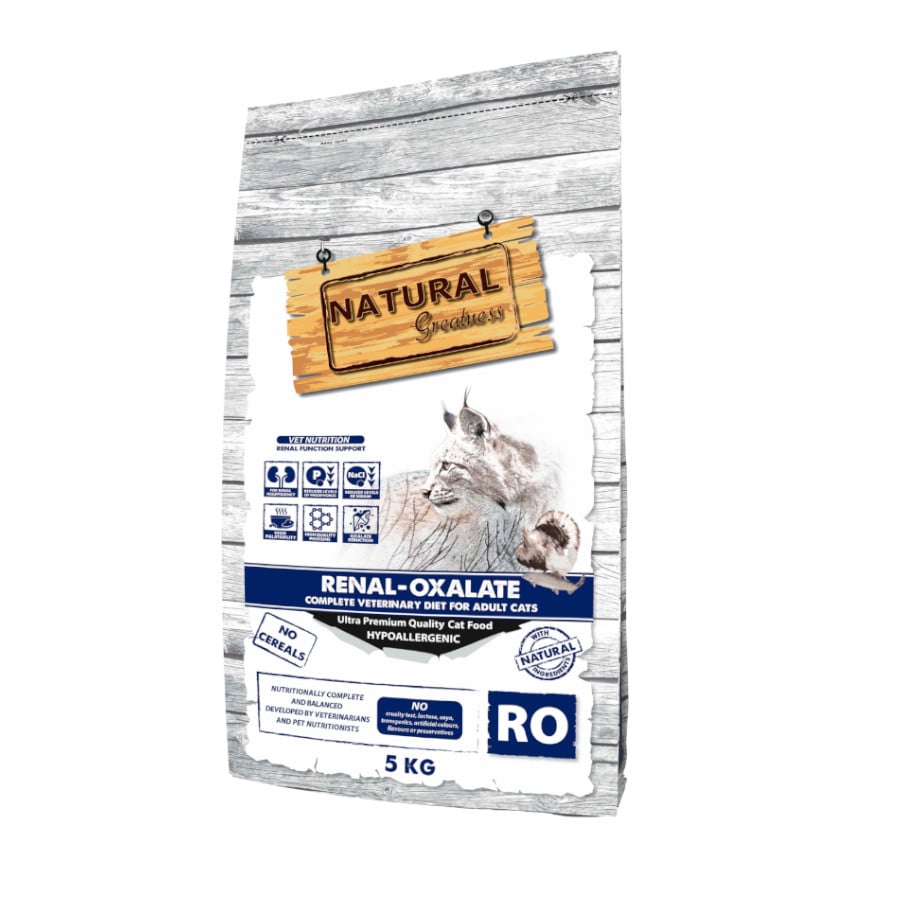5 KG Natural Greatness Renal-Oxalate Ração Renal para gatos