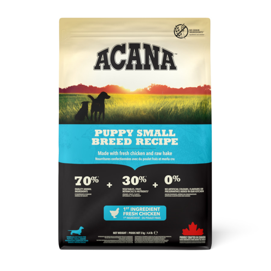 2 kg Acana Puppy Small Breed Frango Ração para cães