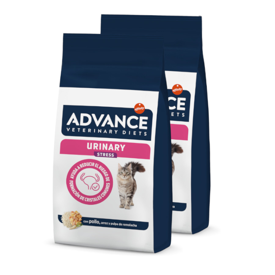 2 x 1.25 kg Advance Veterinary Diets Feline Urinary Sterilized Stress Pack poupança!