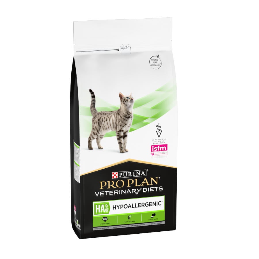 2 x 1.3 kg Pro Plan Veterinary Diets Hypoallergenic HA ração para gatos Pack poupança!