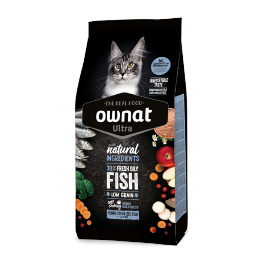 Ownat Ultra Young Esterilizado Ração de peixe para gatos