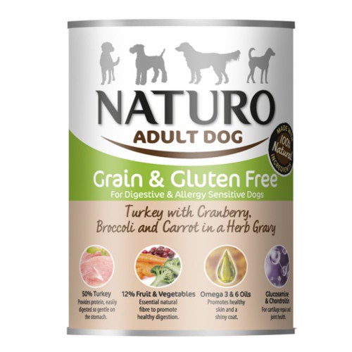 390 g Naturo Adult Grain Free Peru com Vegetais lata para cães