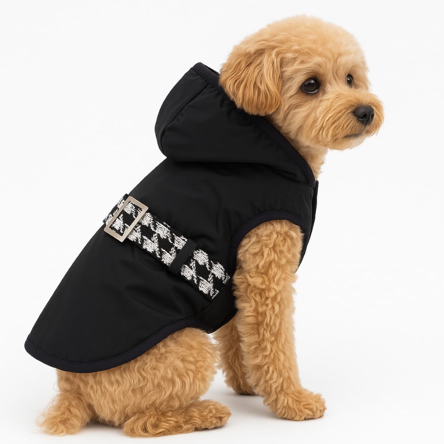 Outech Casaco Preto com Cinto para cães