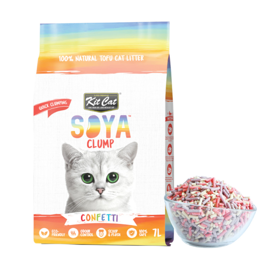 2.5 KG Kit Cat Soyaclump Confeti Areia de Soja para gatos