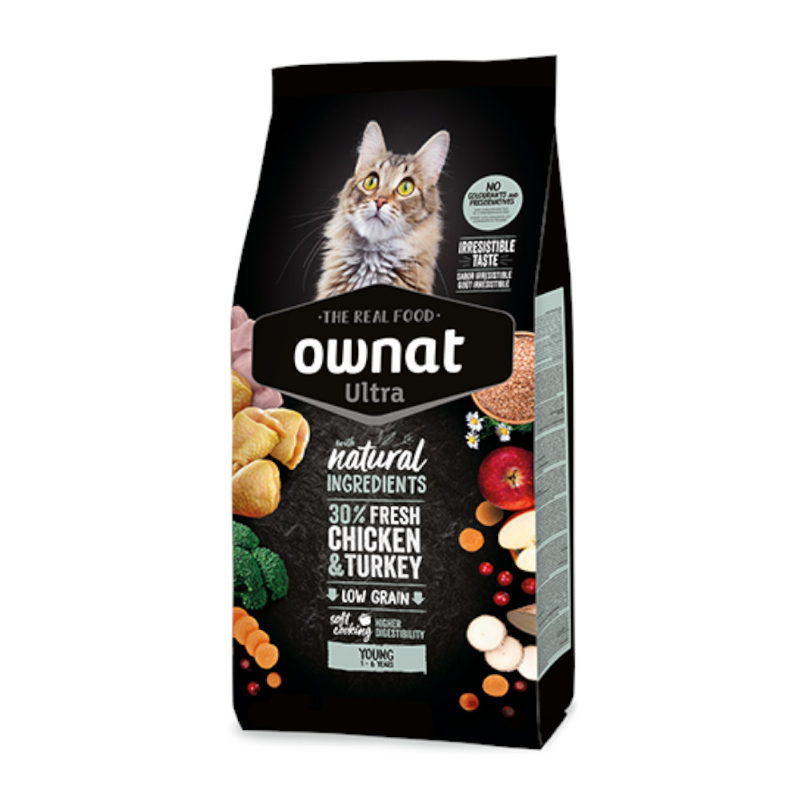 Ownat Ultra Young Ração de frango e peru para gatos