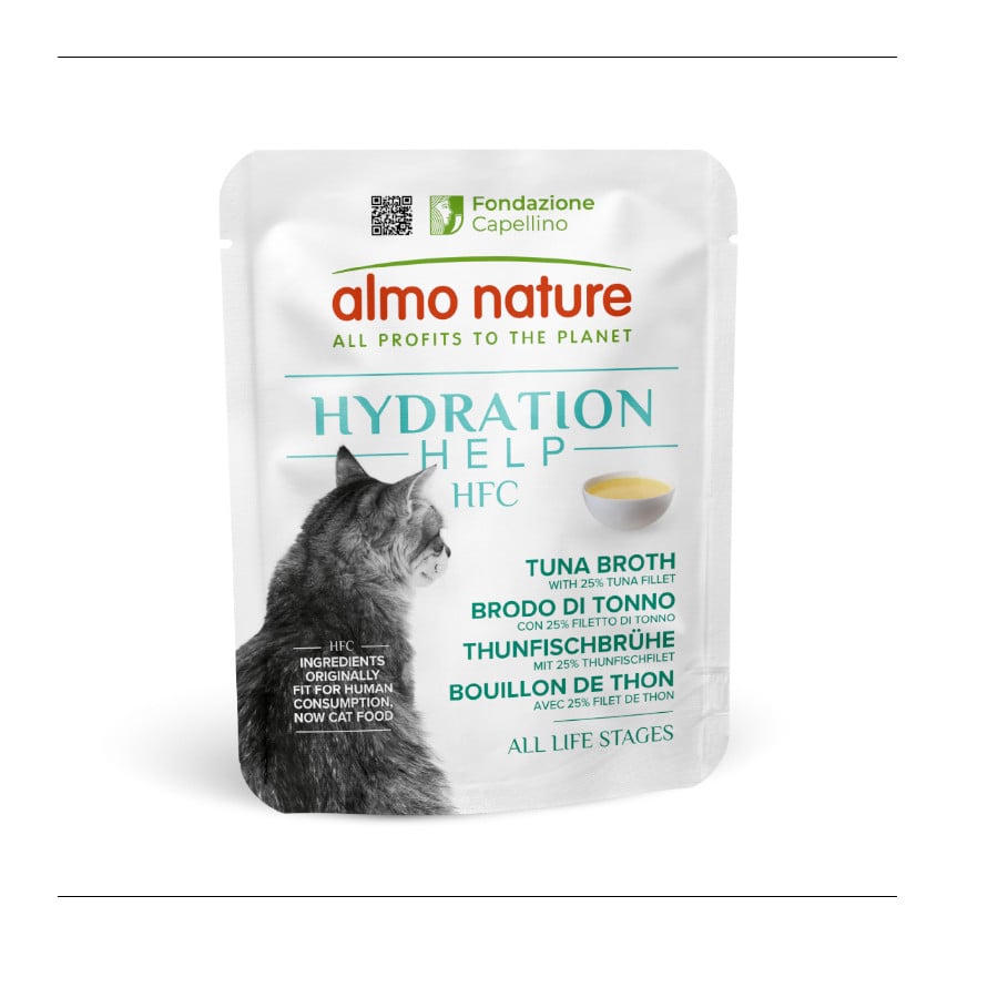 0.05 KG 50 g Almo Nature HFC Hydration Help Filé de Atum com Caldo sachê para gatos