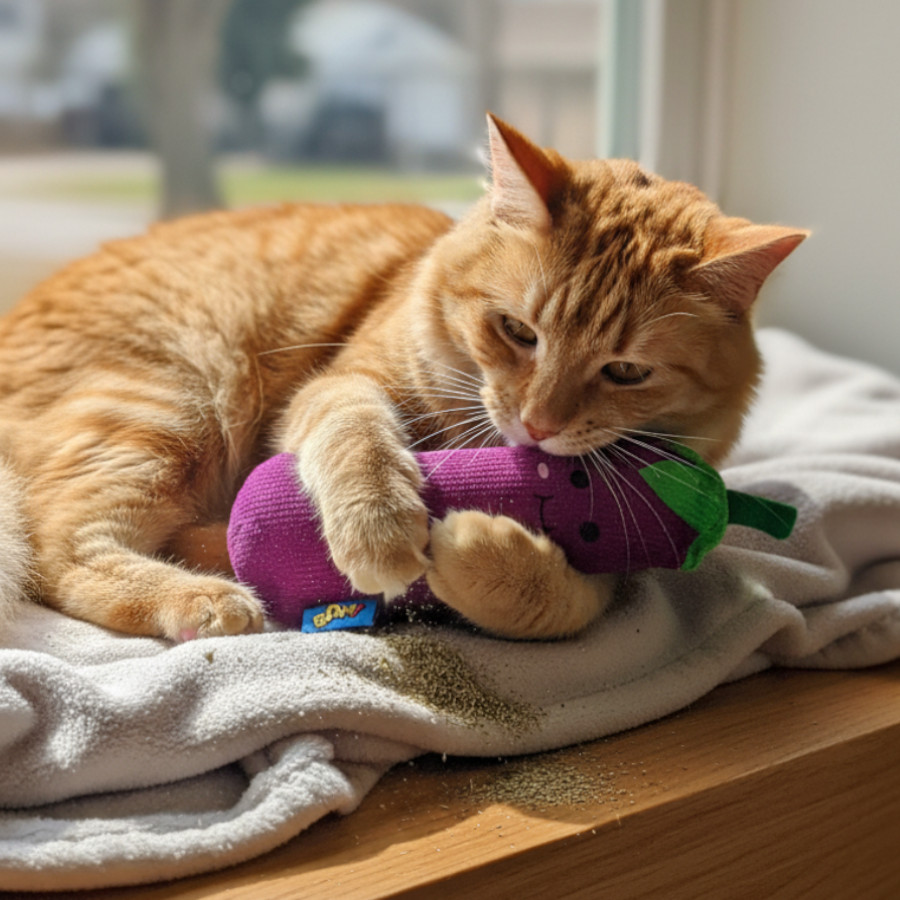 BAM! Peluche Beringela com catnip para gatos