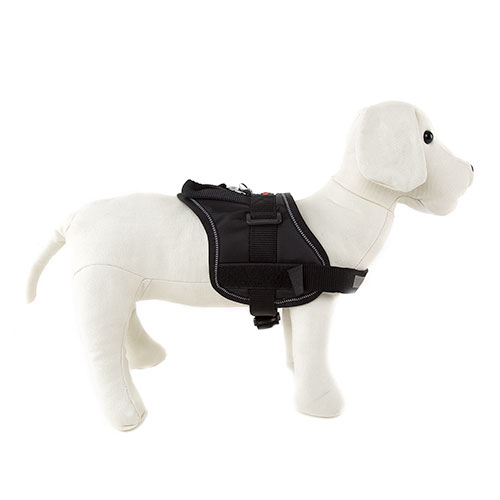 Flamingo Peitoral acolchoado preto para cães