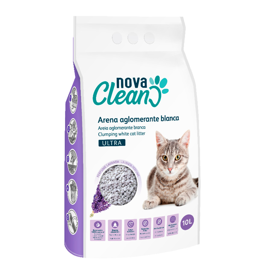 10 L Nova Clean Ultra Areia Aglomerante Lavanda para gatos
