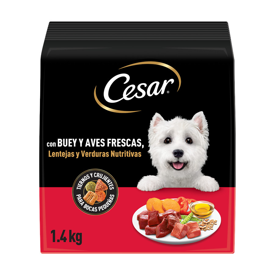 1.4 kg Cesar Boeuf et volaille fraîche ração semi-húmida para cães