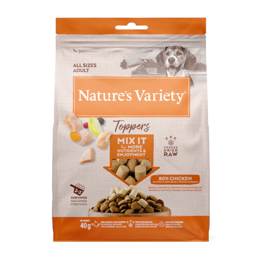0.04 KG 40 g Nature’s Variety Toppers Frango Liofilizado para cães