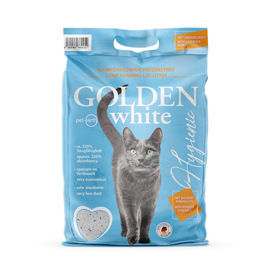 14 kg Golden White Areia Aglomerante lavanda para gatos