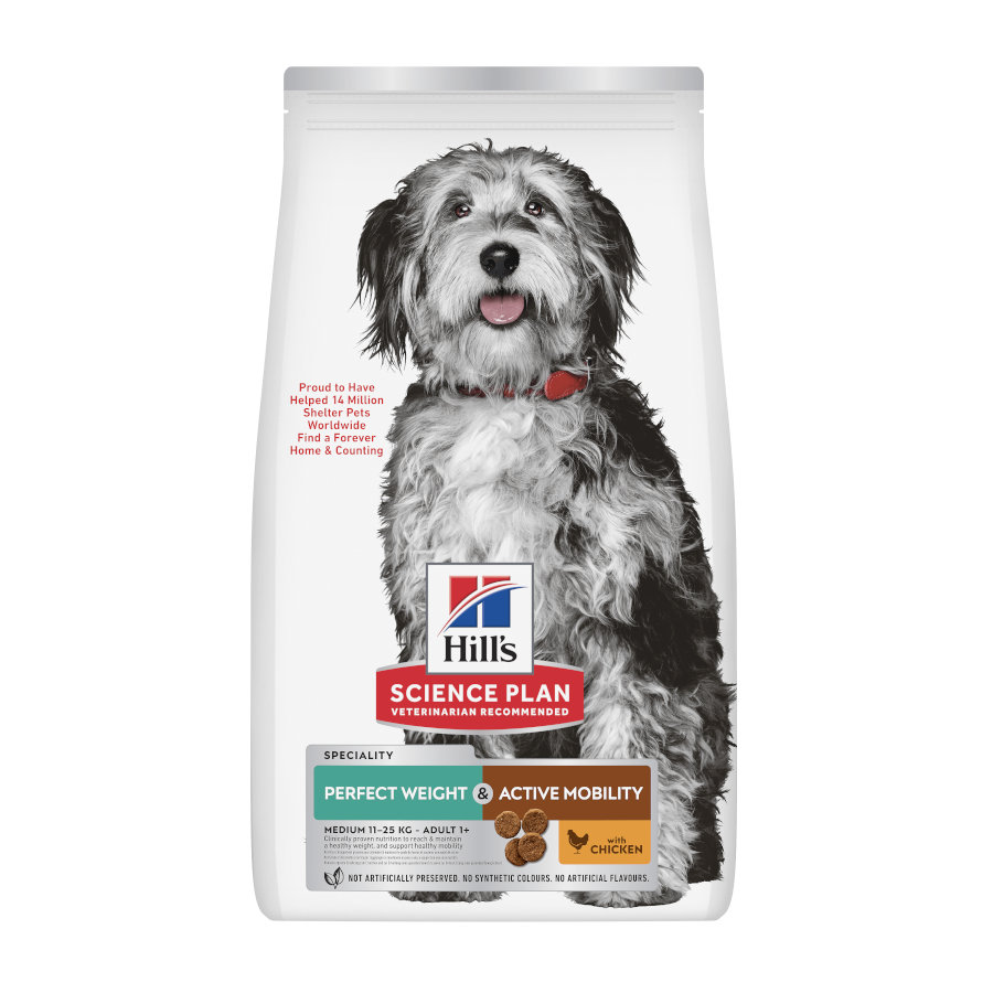Hill's Science Plan Perfect Weight e Active Mobility Medium Frango ração para cães