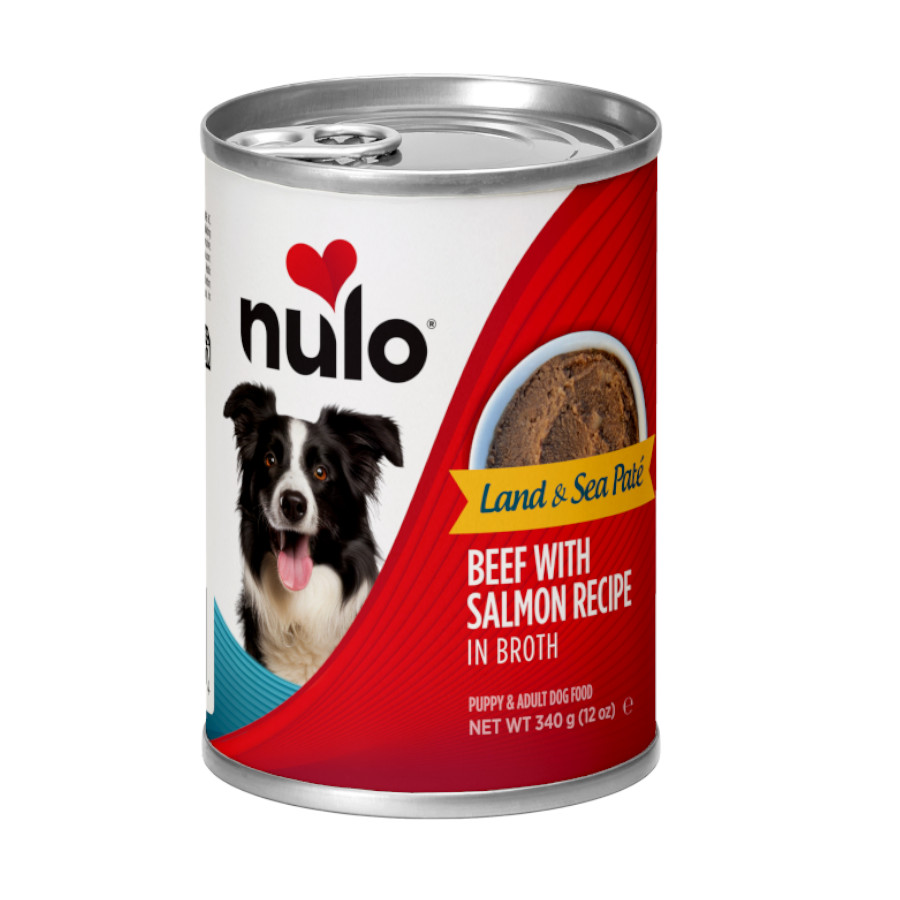 0.34 KG 340 g Nulo Comida húmida de Vaca com Salmão em Lata para cães