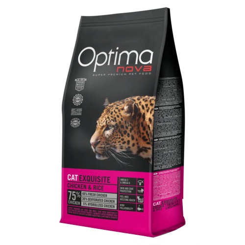 2 KG Optima Nova Exquisite Frango e Arroz ração para gatos