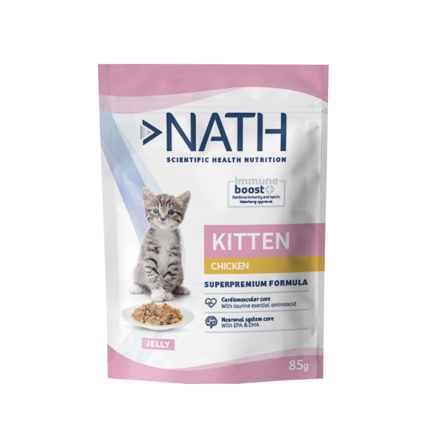 85 g Nath Kitten Frango em Gelatina Saquetas para gatinhos