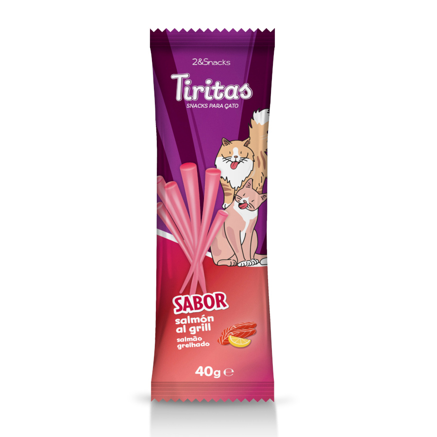 0.16 kg 2&Snacks Tiras de salmão grelhado para gatos