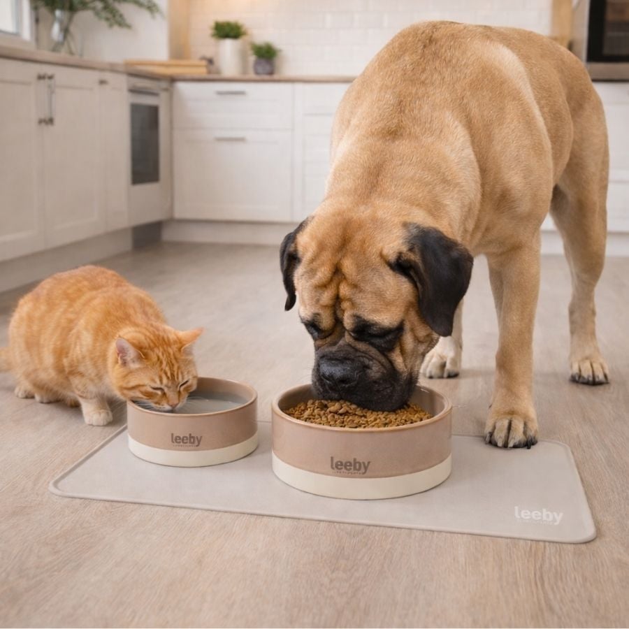 Leeby Tapete Antiderrapante para Comedouros de cães e gatos