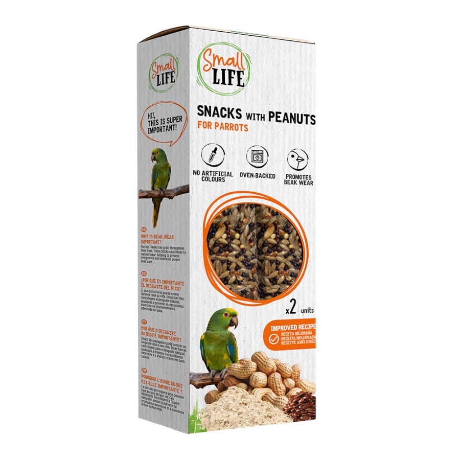 2 barritas Small Life Barritas Snack com Amendoins para papagaios