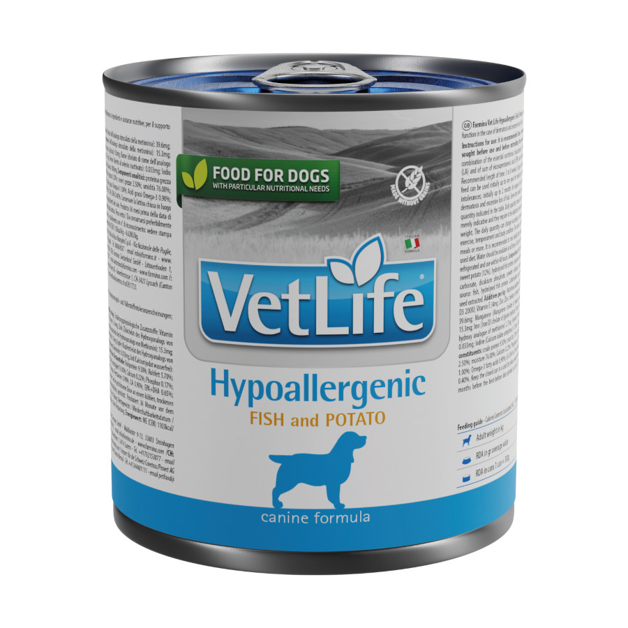 0.3 KG Farmina Vet Life lata hipoalergênica para cães