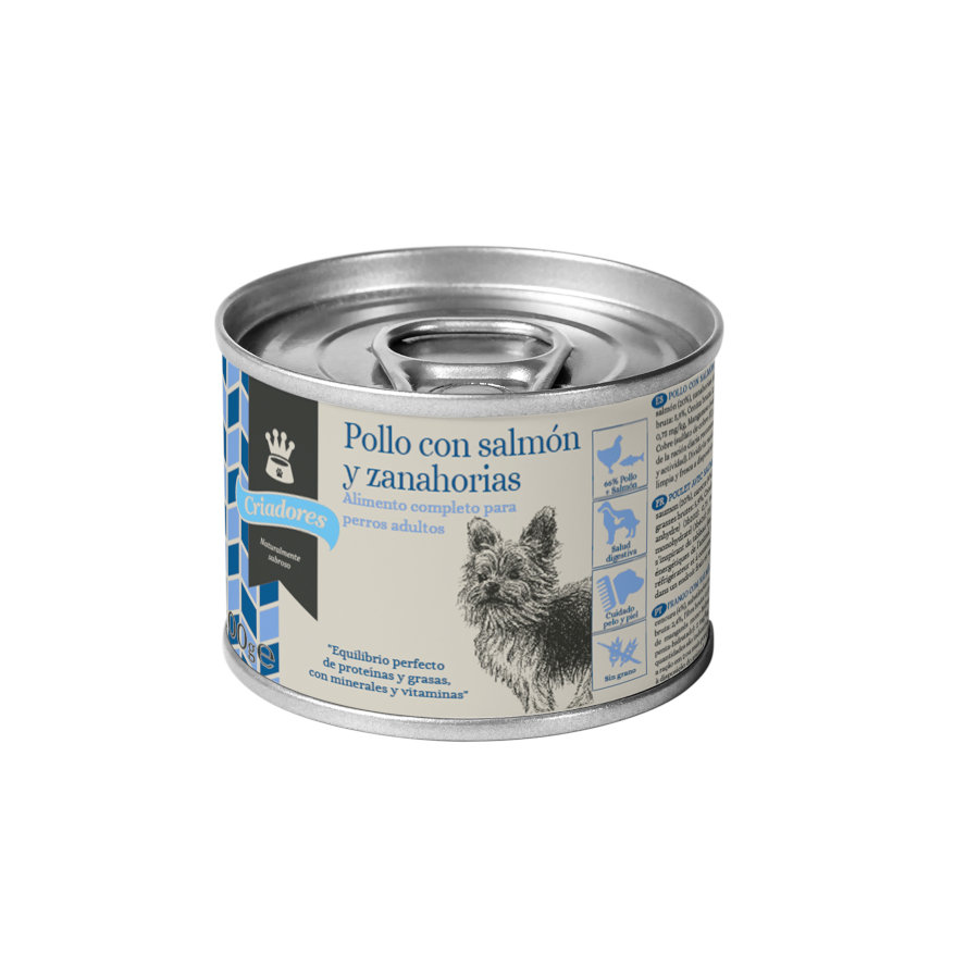 Criadores Adulto Frango e Salmão comida húmida para cães