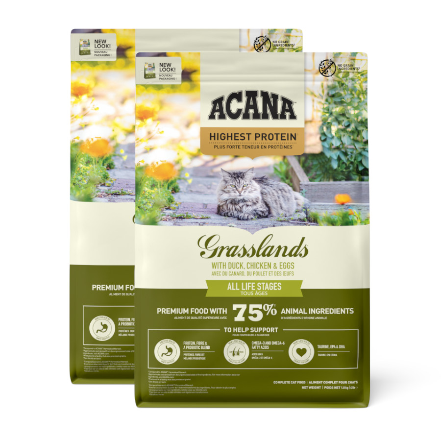 2 x 4.5 kg Acana Feline Grasslands Pack poupança!