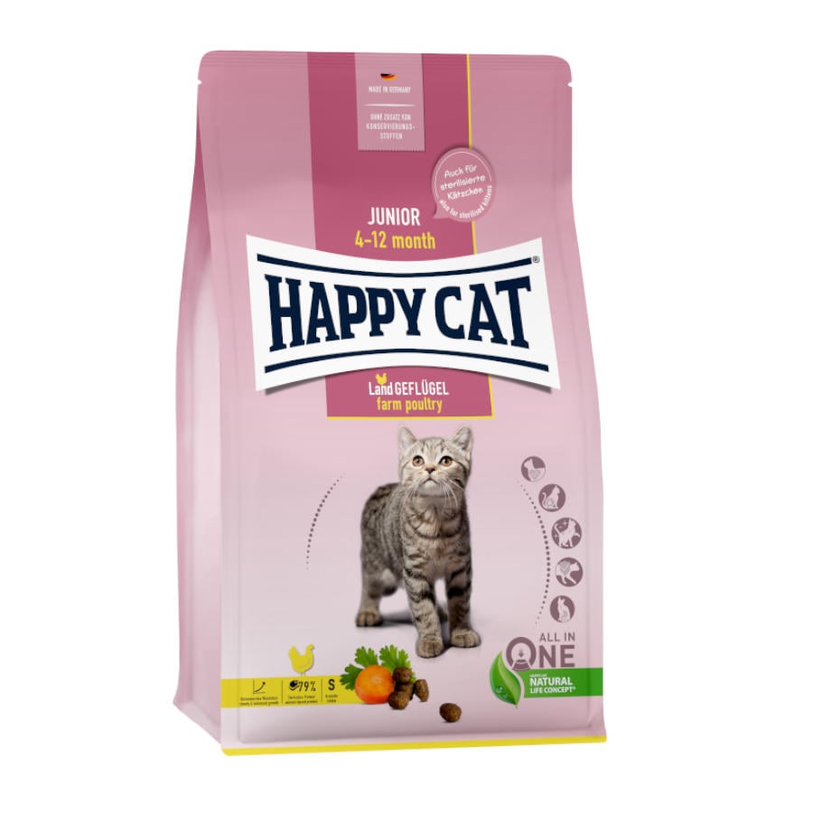 4 KG Happy Cat Young Junior ave de capoeira raçã para gatos