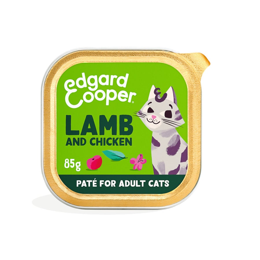 12 terrinas x 85 g Edgard y Cooper Adult Cordeiro e Frango em Patê terrina para gatos Pack poupança!