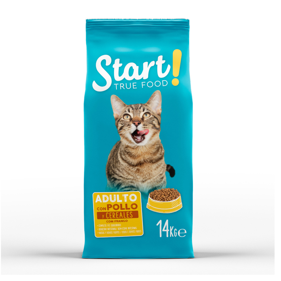 15 KG Start! Adulto Frango e Cereais ração para gatos