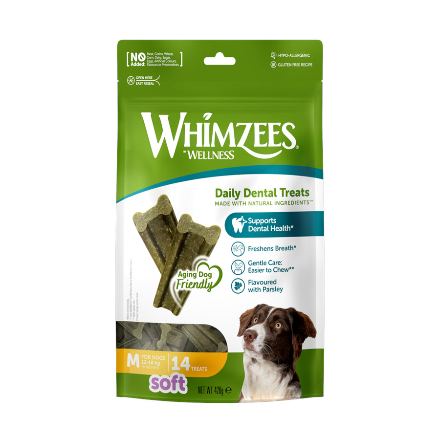 0.36 KG Whimzees Dental Snacks Soft Value Bags M para cães