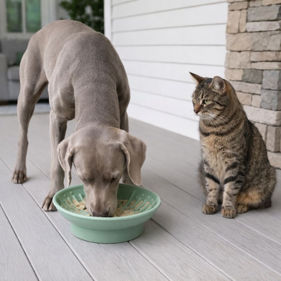 Leeby Comedouro Verde de Silicone para gatos