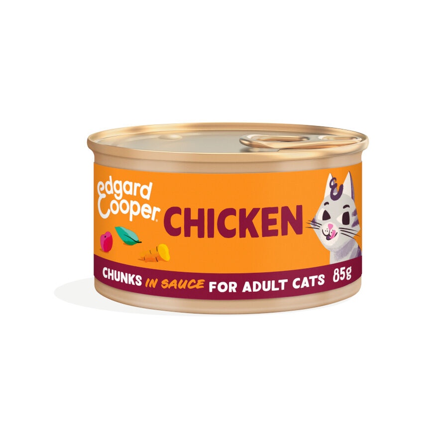 0.085 KG 85 g Edgard & Cooper Filetes de Atún y Pollo lata para gatos