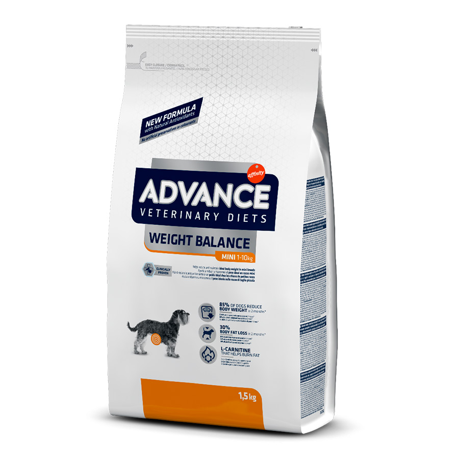 1.5 KG Advance Veterinary Diets Mini Weight Balance Aves ração para cães