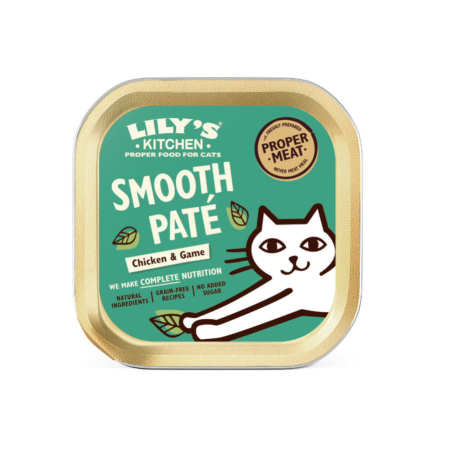 48 terrinas x 85 g Lilys Kitchen Tin Hunters frango com peru e porco terrina para gatos Pack poupança!