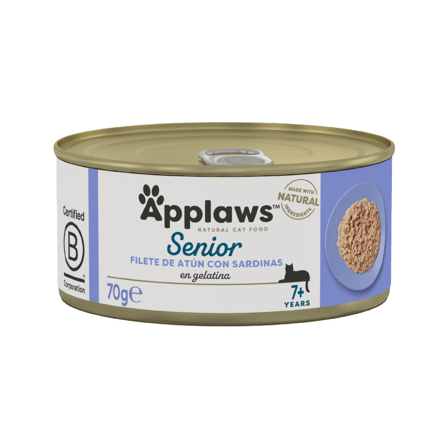 12 latas x 70 g Applaws Senior latas atum e sardinha para gatos Pack poupança!