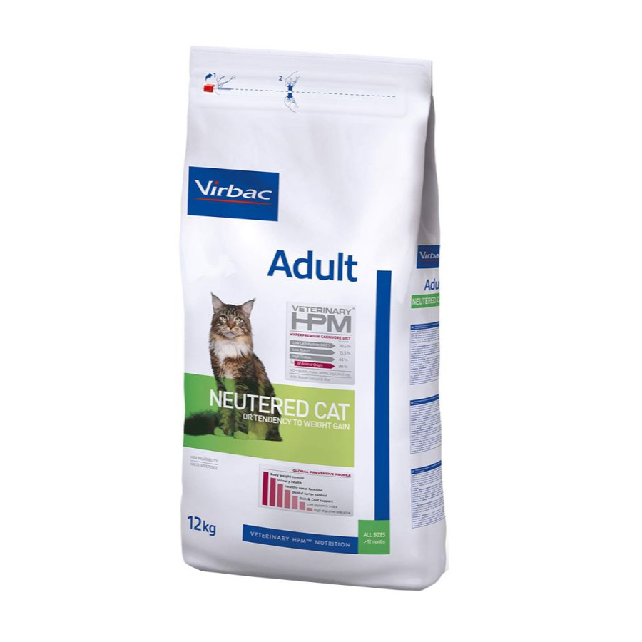 12 KG Virbac Adult Neutered Hpm ração para gatos