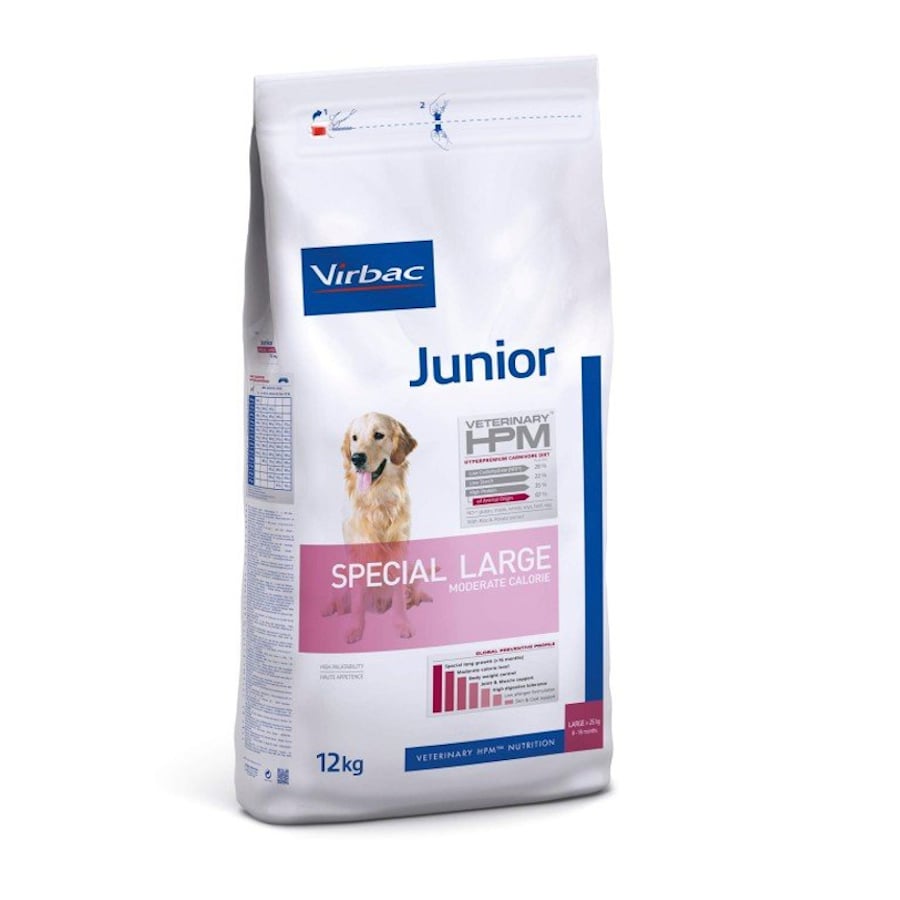 12 KG Virbac Junior Special Large Hpm ração para cães
