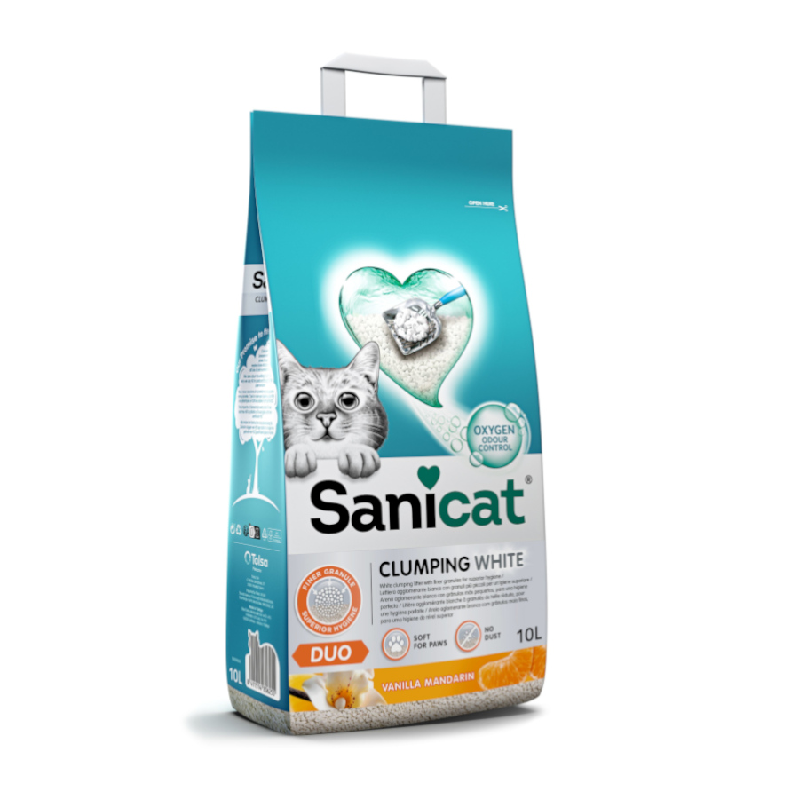 Sanicat Clumping White Duo Areia Aglomerante para gatos