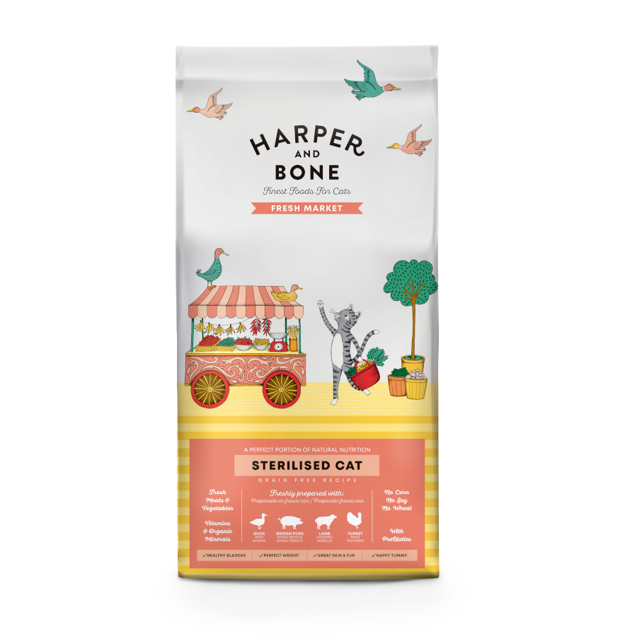 5 kg Harper & Bone Fresh Market Ração de carne para gatos esterilizados