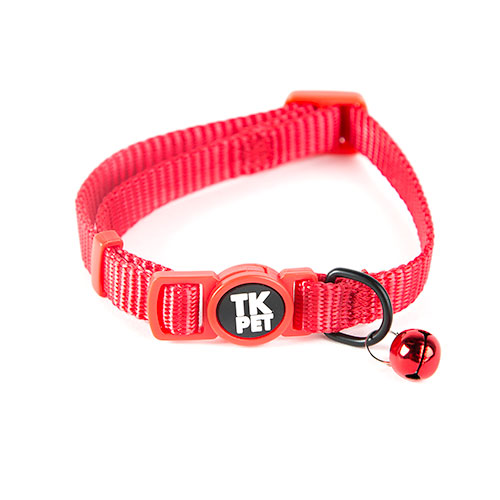 TK-Pet Classic Coleira Nylon com Cascavel Vermelho para gatos