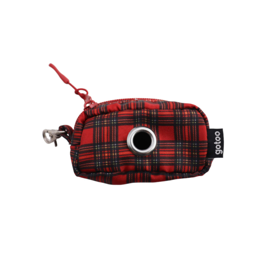 Gotoo Porta-sacos estampado vermelho para cães