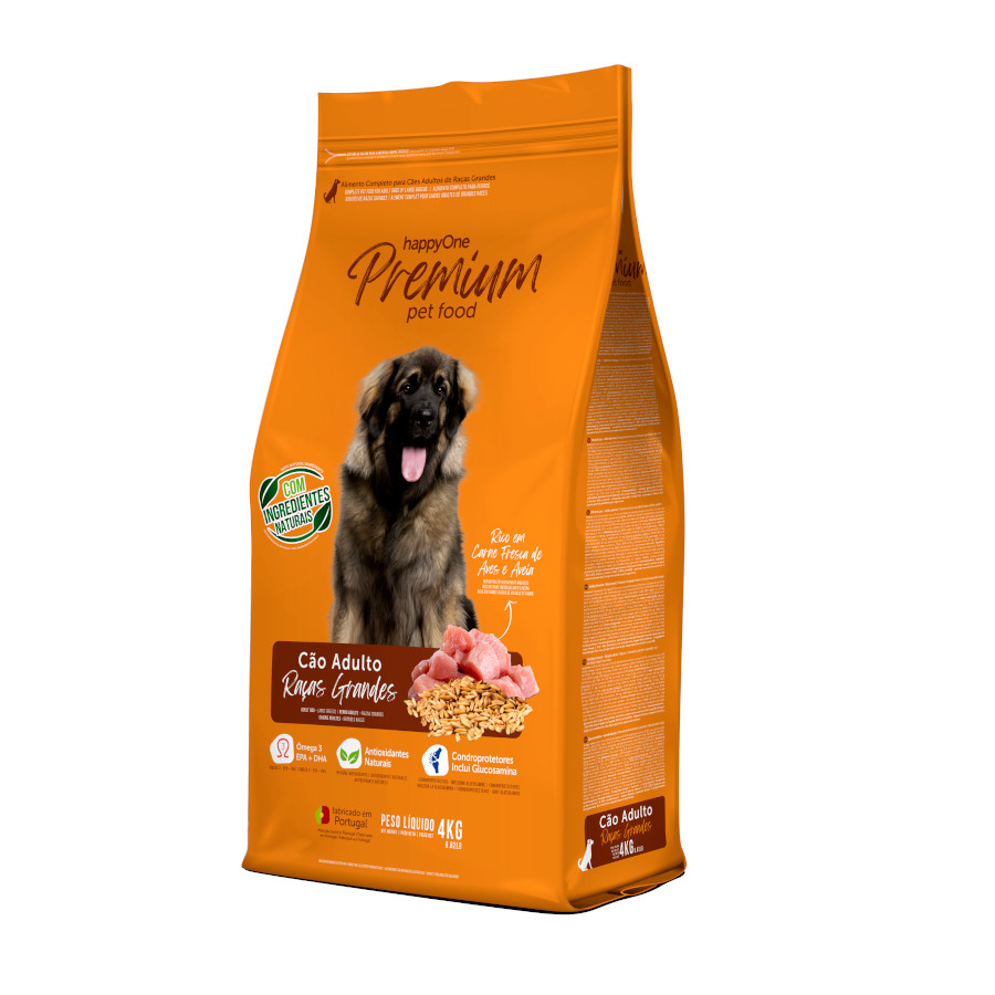 happyOne Premium ração de carne fresca de aves para cães de raças grandes