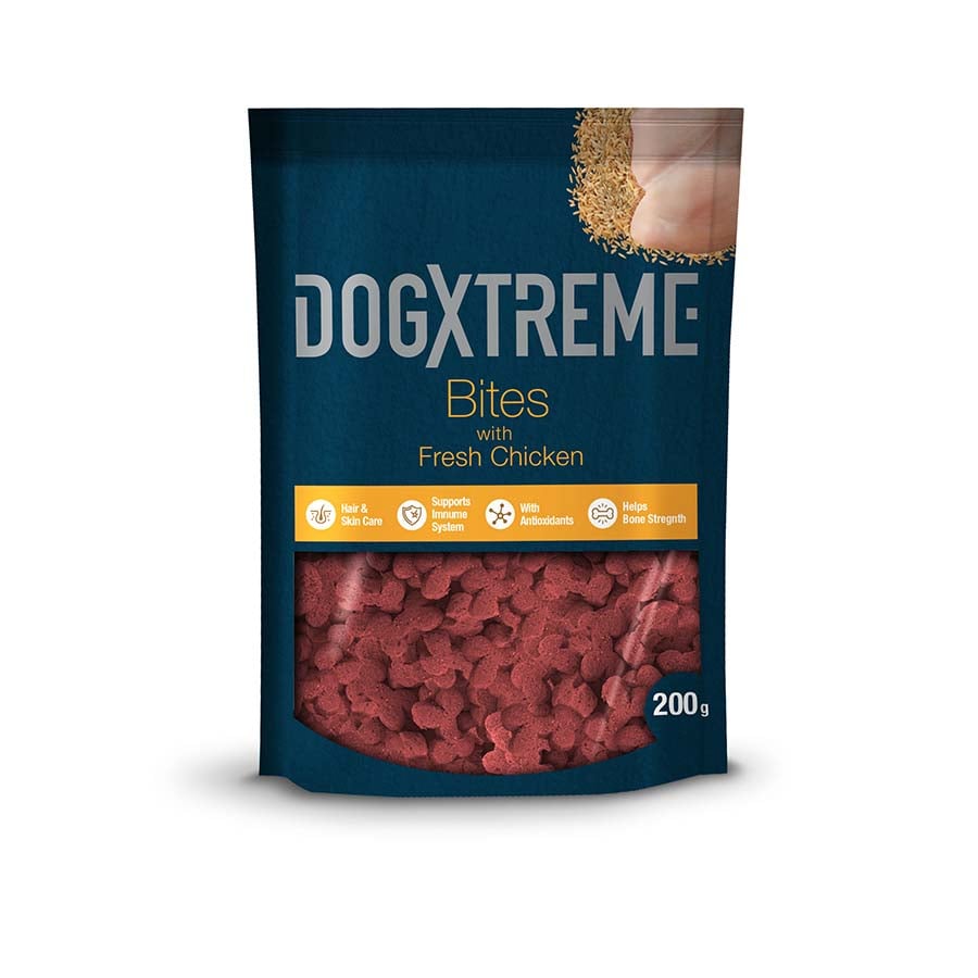 1.2 kg Dogxtreme Bites Snacks Semi Húmidos de Frango para cães