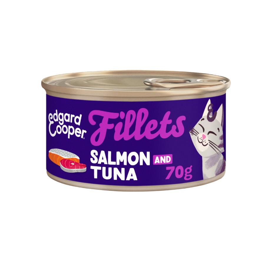 0.07 KG 70 g Edgard & Cooper Filetes de Salmón y Atún Lata para gatos
