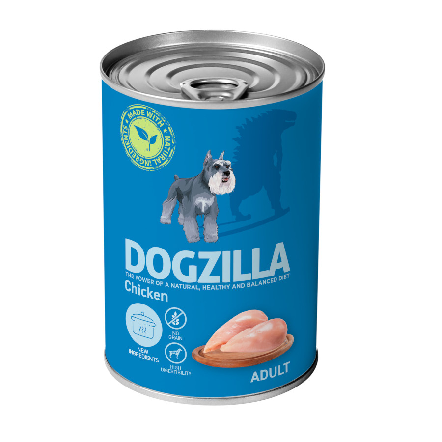 12 latas x 800 g Dogzilla frango lata para cães Pack poupança!