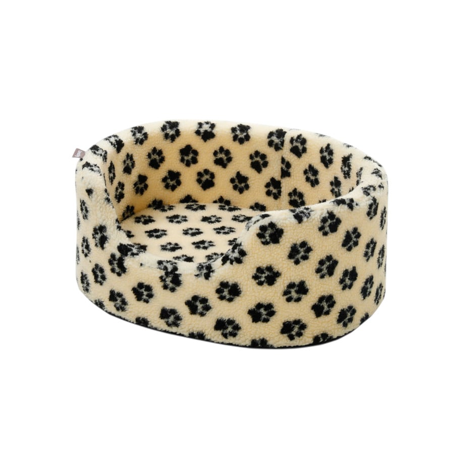 Leeby Sofá Bed Paw Print Bege para cães