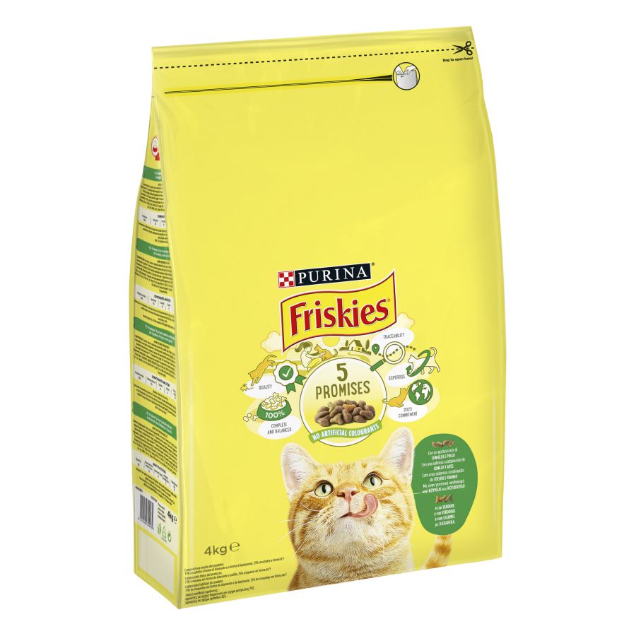 2 x 20 kg Friskies Coelho e Frango ração para gatos Pack poupança!