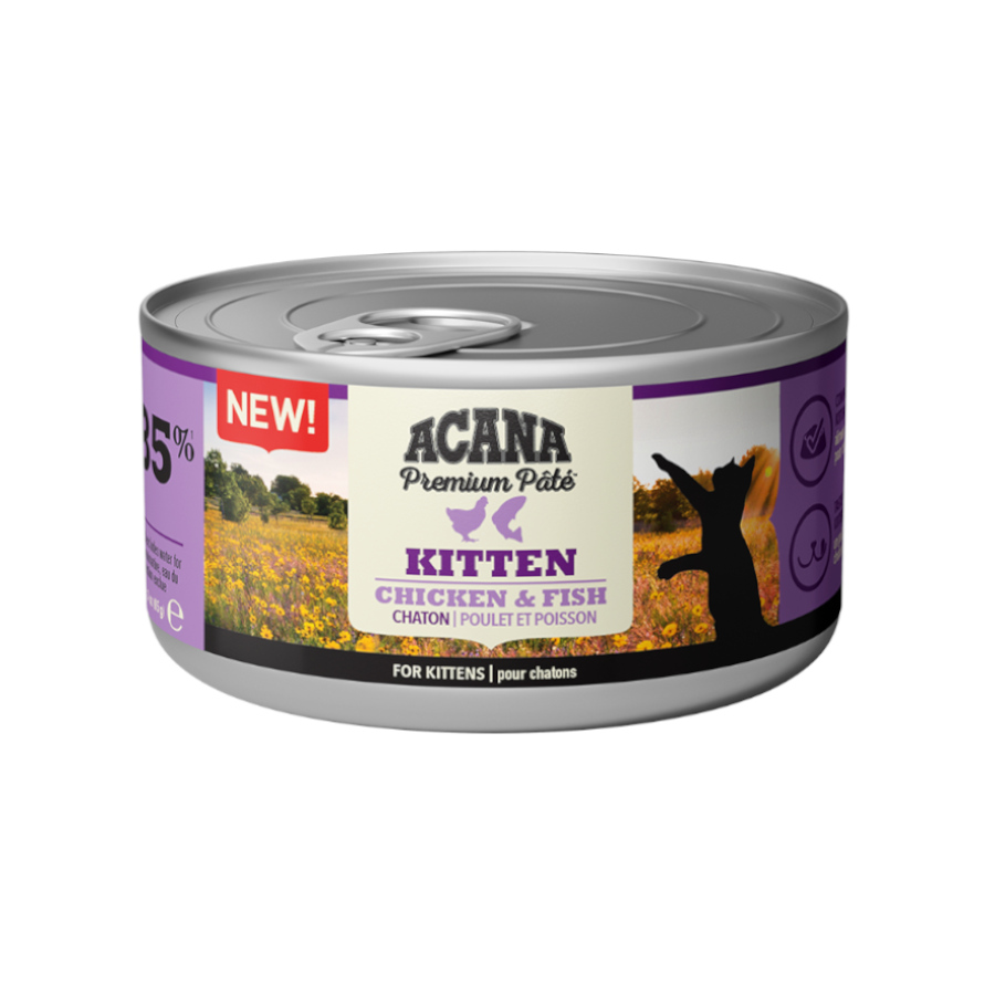 85 g Acana Premium Frango e Peixe patê em lata para gatinhos
