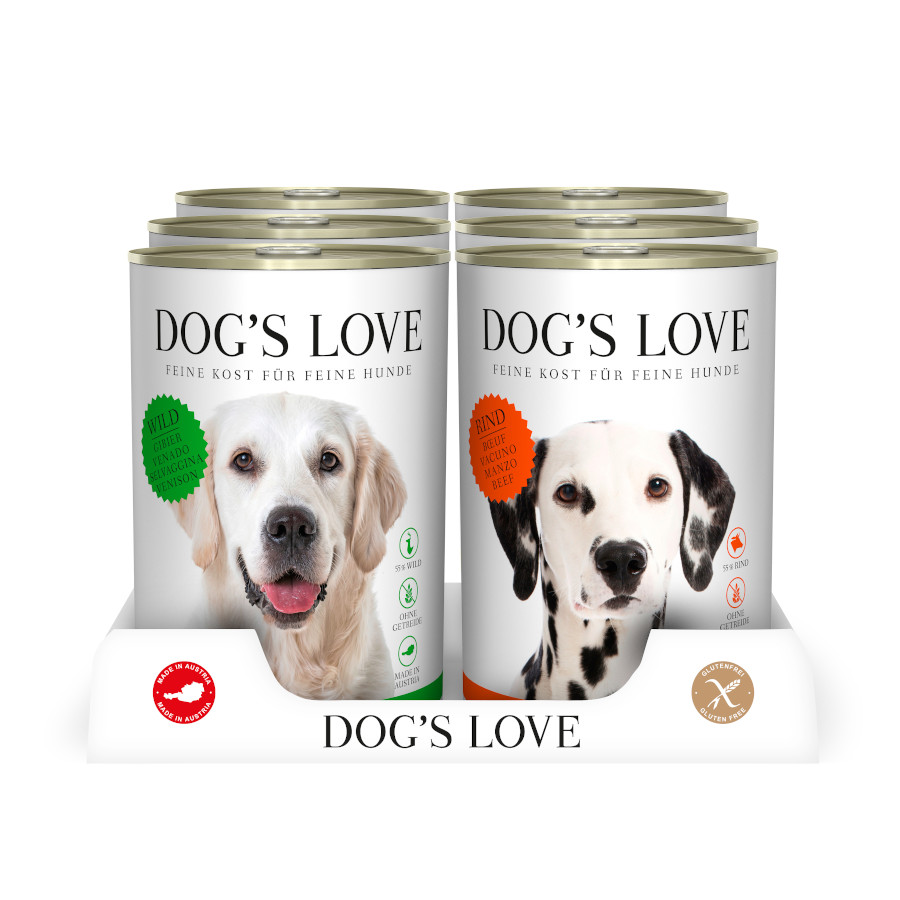 12 latas x 400 g Dog’s Love Adulto lata para cães Pack poupança!