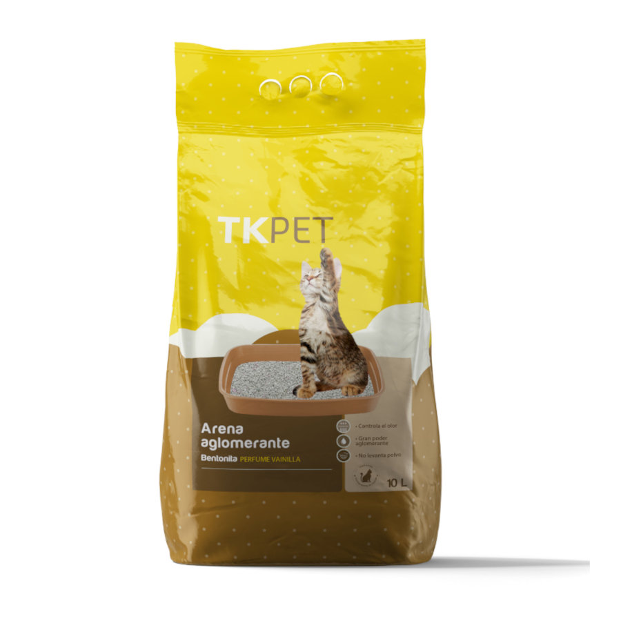 2 x 10 L TK-Pet Areia Aglomerante de Bentonita com aroma a baunilha para gatos Pack poupança!
